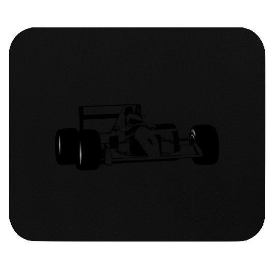 Race Car Silhouette Black And White Mouse Pads