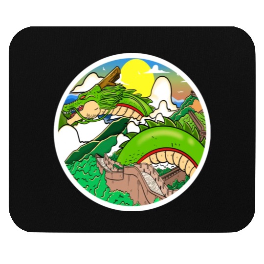 Dragon In Great Wall China Mouse Pads