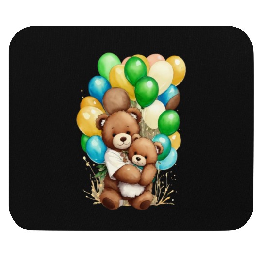 Bear water color and his balloon Mouse Pads