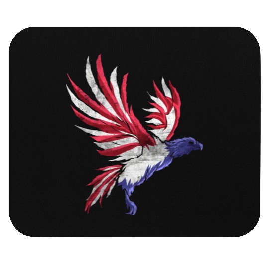 Eagle In Colors Of Us Flag Patriotic Distressed Mouse Pads