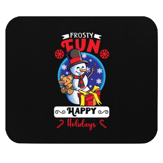Funny Snowman Season Winter Christmas Snowman Joy Mouse Pads