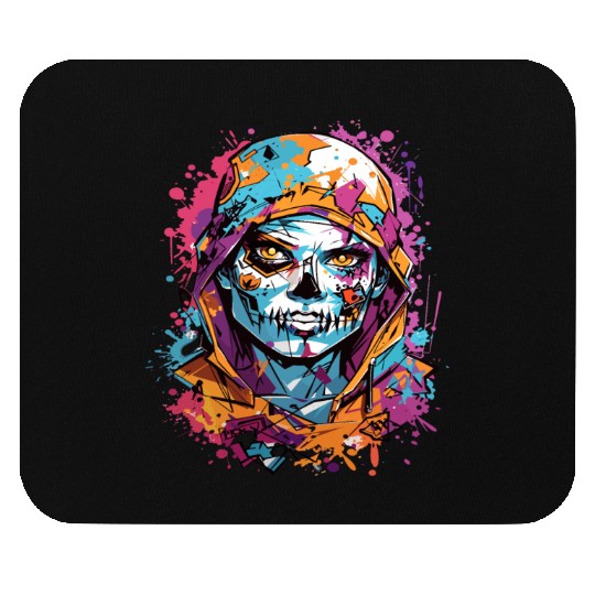 Colored Skull: Vibrant Mystery Mouse Pads