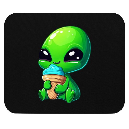 Alien Extraterrestrial Ice Blue Green Mouse Pads