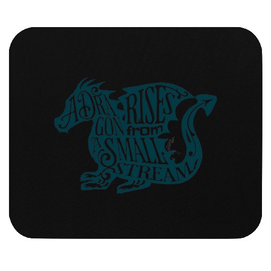 A Dragon Rises Typographic Lettering Mouse Pads