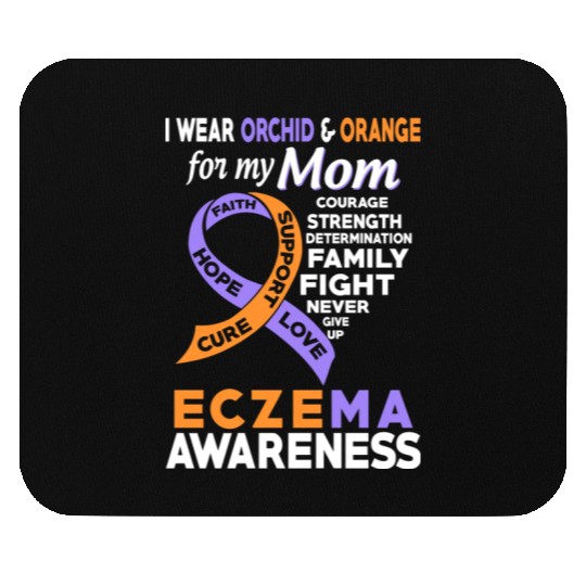 I Wear Orchid Orange For My Mom Eczema Awareness Mouse Pads
