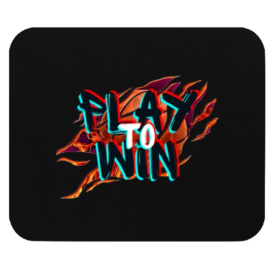 Black and Orange Modern Play To Win Mouse Pads