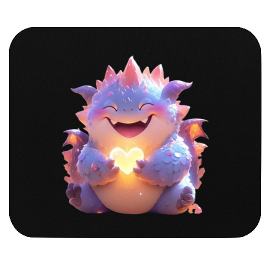 Baby-purple-Heart-dragon-Q Mouse Pads