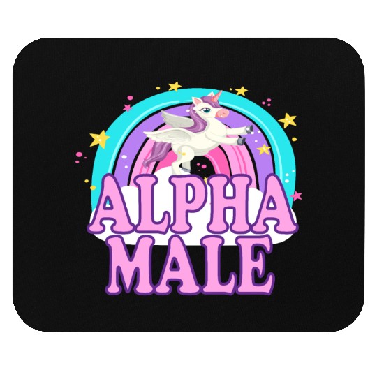 Ironic Alpha Male Unicorn Rainbow Funny Mouse Pads