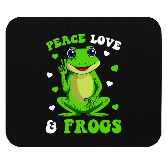 Peace Love Frogs Lover Frog Kids Girls Women Mouse Pads