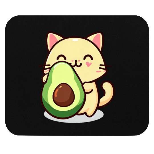 Cat with avocado Mouse Pads