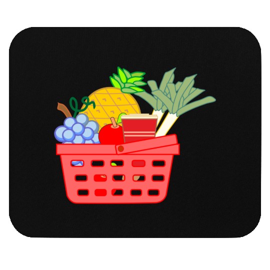 Shopping basket with fruit and vegetables Mouse Pads