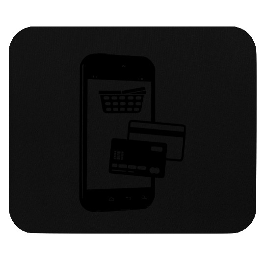 Phone with shopping cart Mouse Pads
