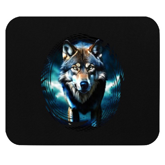 The Midnight Wolf Mouse Pads