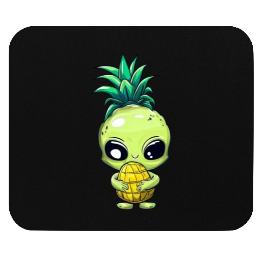 Alien with Pineapple Hair Mouse Pads