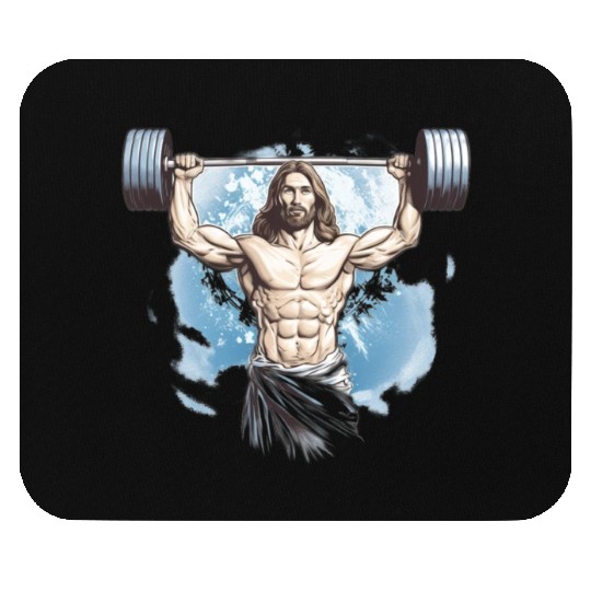 Jesus The Ultimate Deadlifted Retro Jesus Mouse Pads