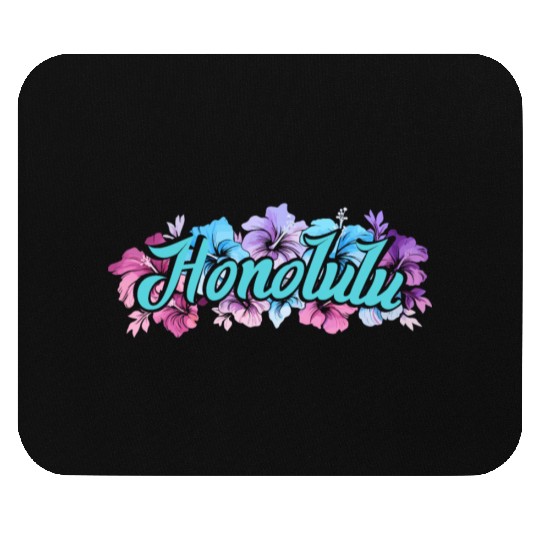Honolulu Hawaii Hibiscus Mouse Pads