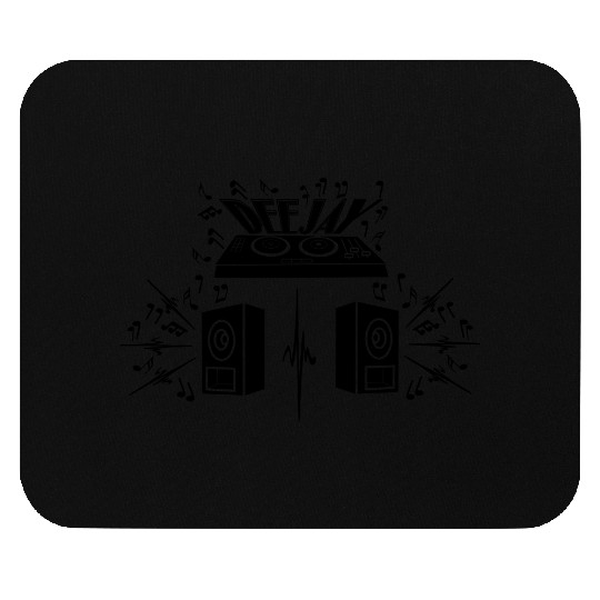 Deejay logo with turntable boxes Mouse Pads