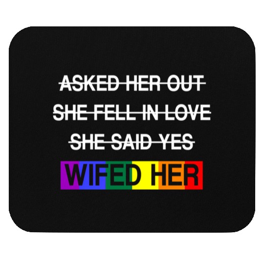 Her Lgbtq Romantic Lesbian Wedding Day Mouse Pads