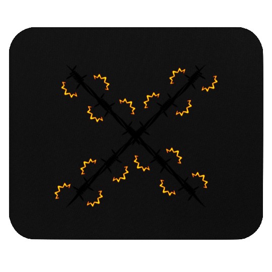 Electric fence barbed wire cross Mouse Pads