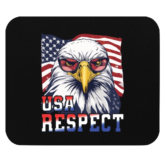 gift idea bald eagle american flag Mouse Pads