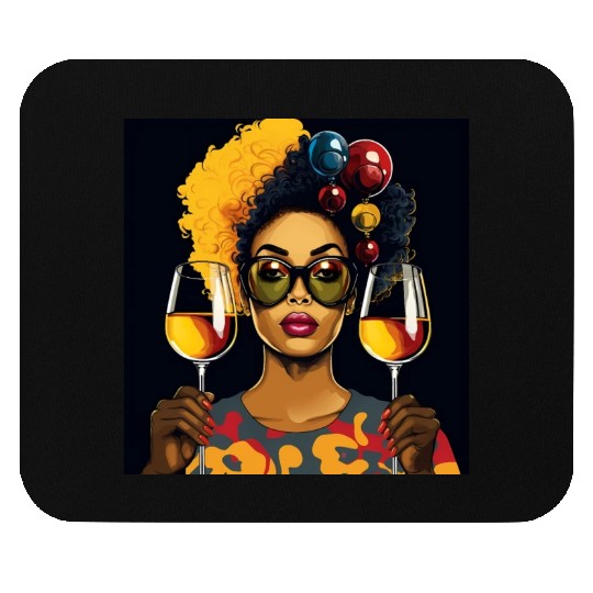 African Elegance Wine Lady Mouse Pads