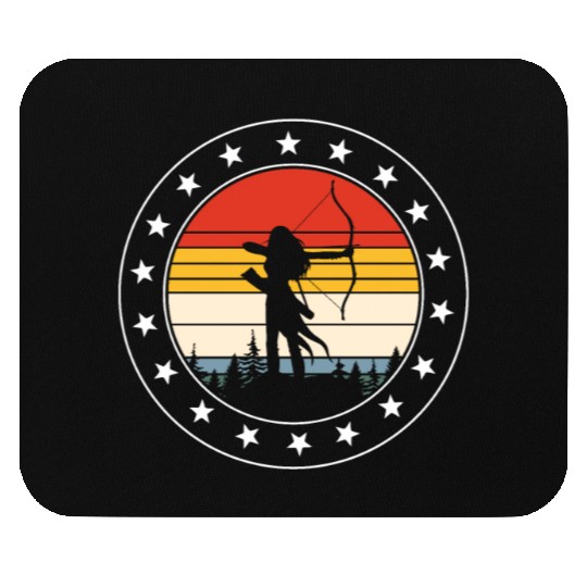Archer Mouse Pads, Archery Design Vintage Retro Mouse Pads,