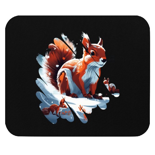 Winter squirrel Mouse Pads