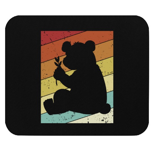 Retro Panda Bear Ailuropoda Melanoleuca Friend Mouse Pads
