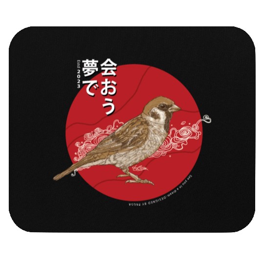 little bird under the setting sun Mouse Pads