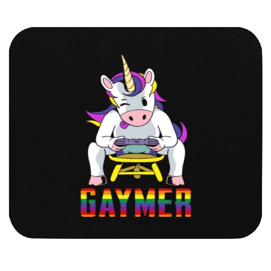 LGBTQ Gaymer Gamer Gay Rainbow Unicorn Mouse Pads