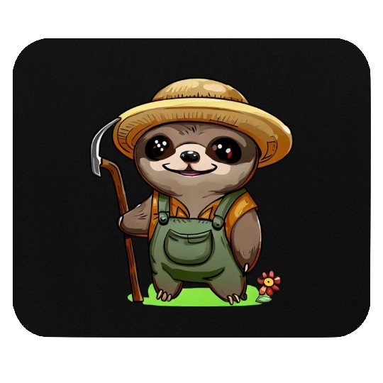 Cozy gardener sloth Mouse Pads