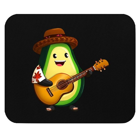 Tropical avocado with guitar Mouse Pads