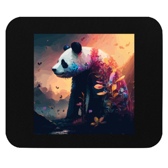 Panda Bear Ailuropoda Melanoleuca Friend Lover Mouse Pads