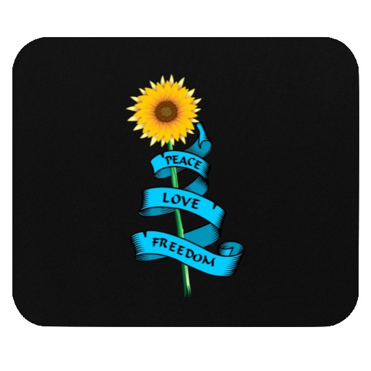 Sunflower Peace love freedom Mouse Pads