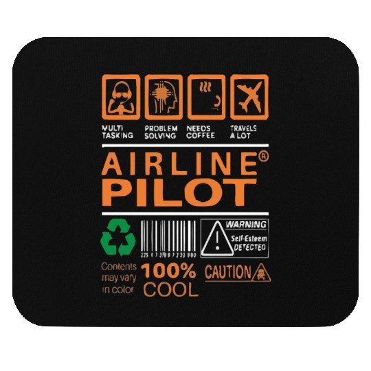 Airline Pilot Label Mouse Pads