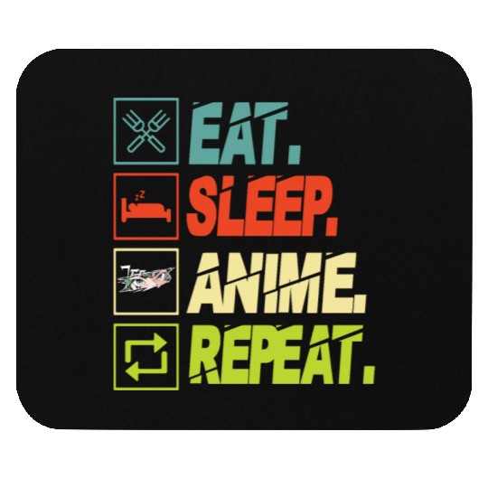 Eat Sleep Anime Repeat Ramen Kawaii Japanese Manga Mouse Pads