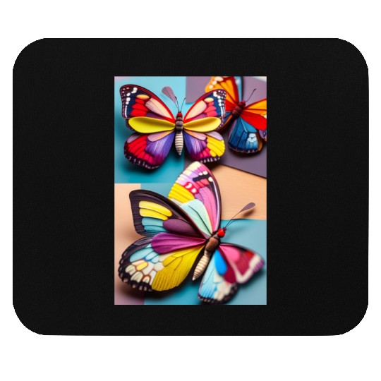 Photo collage of three butterflies made from a spo Mouse Pads