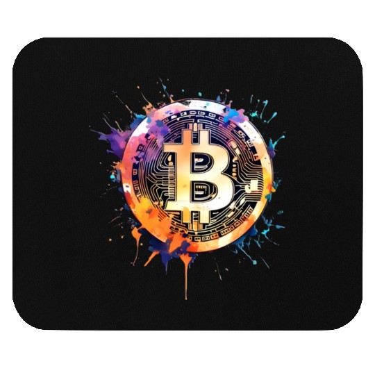 Bitcoin crypto colorful logo Mouse Pads