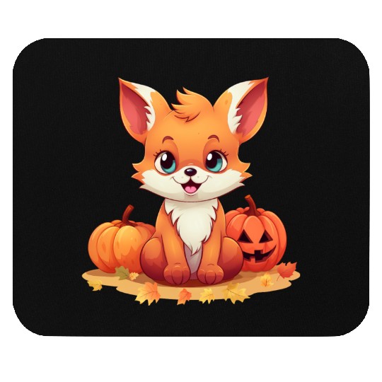 Halloween Autumn: Foxes in Foliage Mouse Pads
