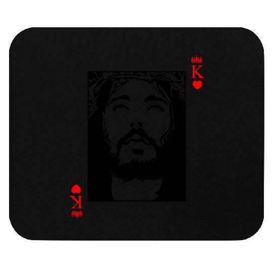 Jesus Is King Jesus King Of Hearts Card Christian Mouse Pads