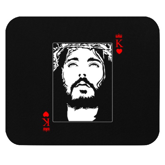 Jesus Is King Jesus King Of Hearts Card Christian Mouse Pads
