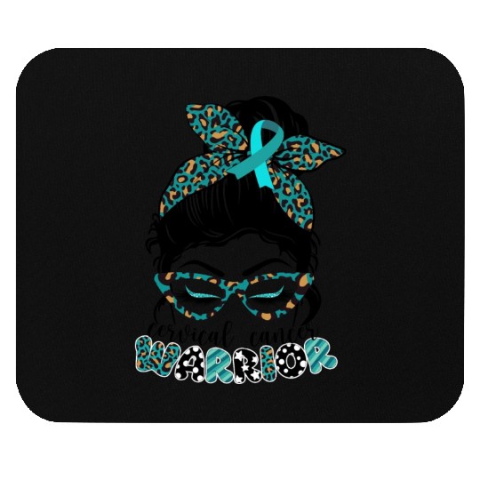 Cervical Cancer Warrior Messy Bun Girl Design Mouse Pads