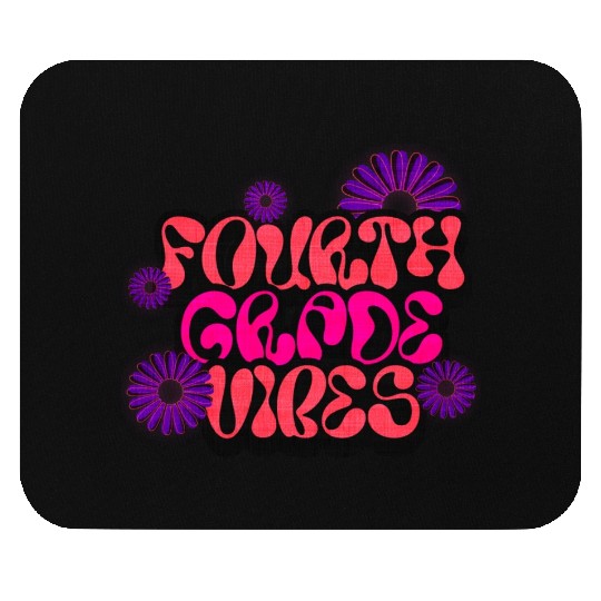 Fourth Grade Vibes for School Guys Neon Colors Flo Mouse Pads