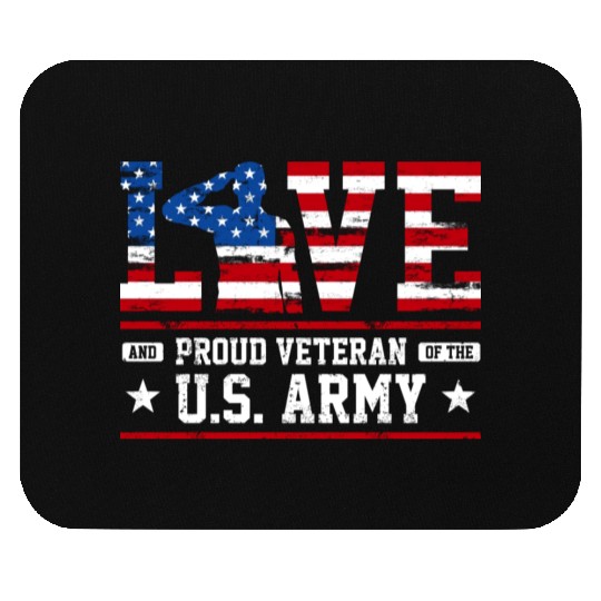 Love And Proud Us Army Veteran Mouse Pads