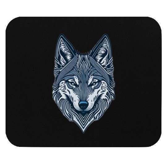 Beautiful wolf face Mouse Pads
