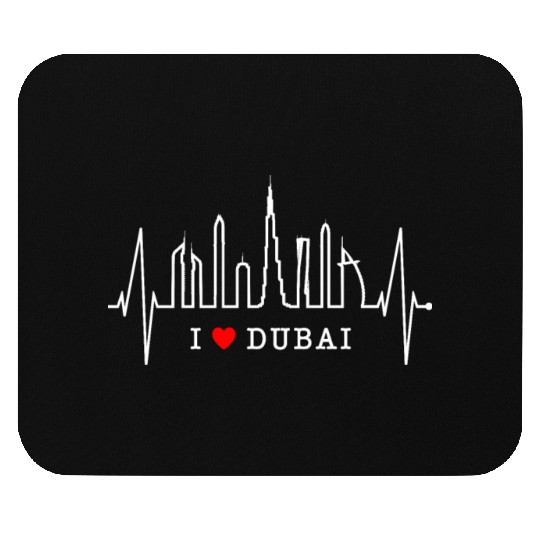 Dubai Skyline Heartbeat Burj Khalifa Silhouette Mouse Pads