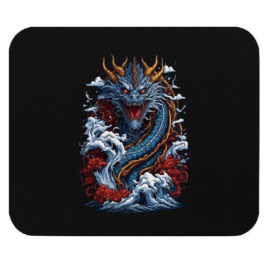 Sovereign of the Tides: The Oceanic Dragon Mouse Pads
