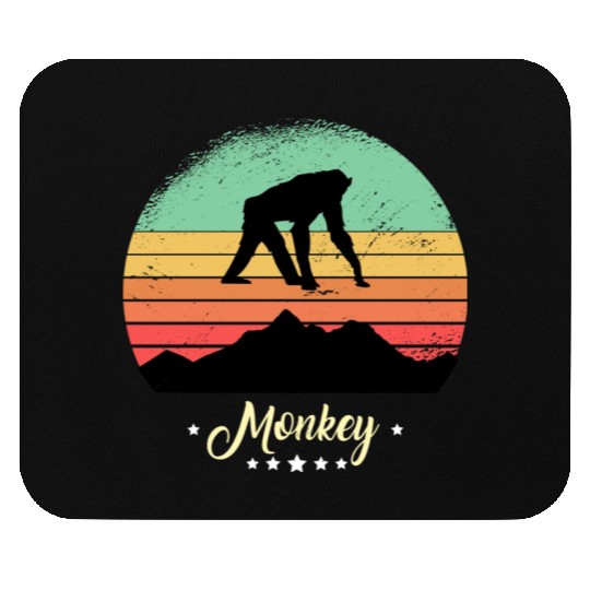 Monkey Vintage Animals Retro Sunset Ape Mouse Pads