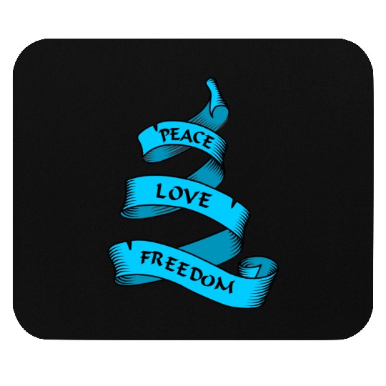 Peace love freedom blue Mouse Pads