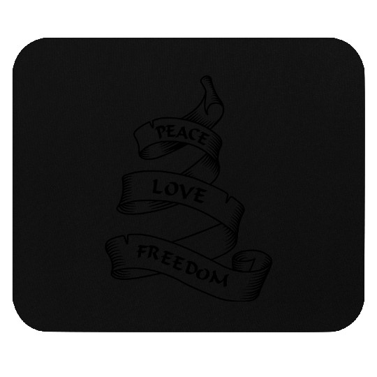 Peace love freedom blue pennant or banner Mouse Pads
